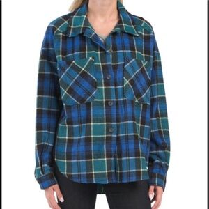 Zara Jacket Top Flannel Sz XS Cabincore Normcore Shacket